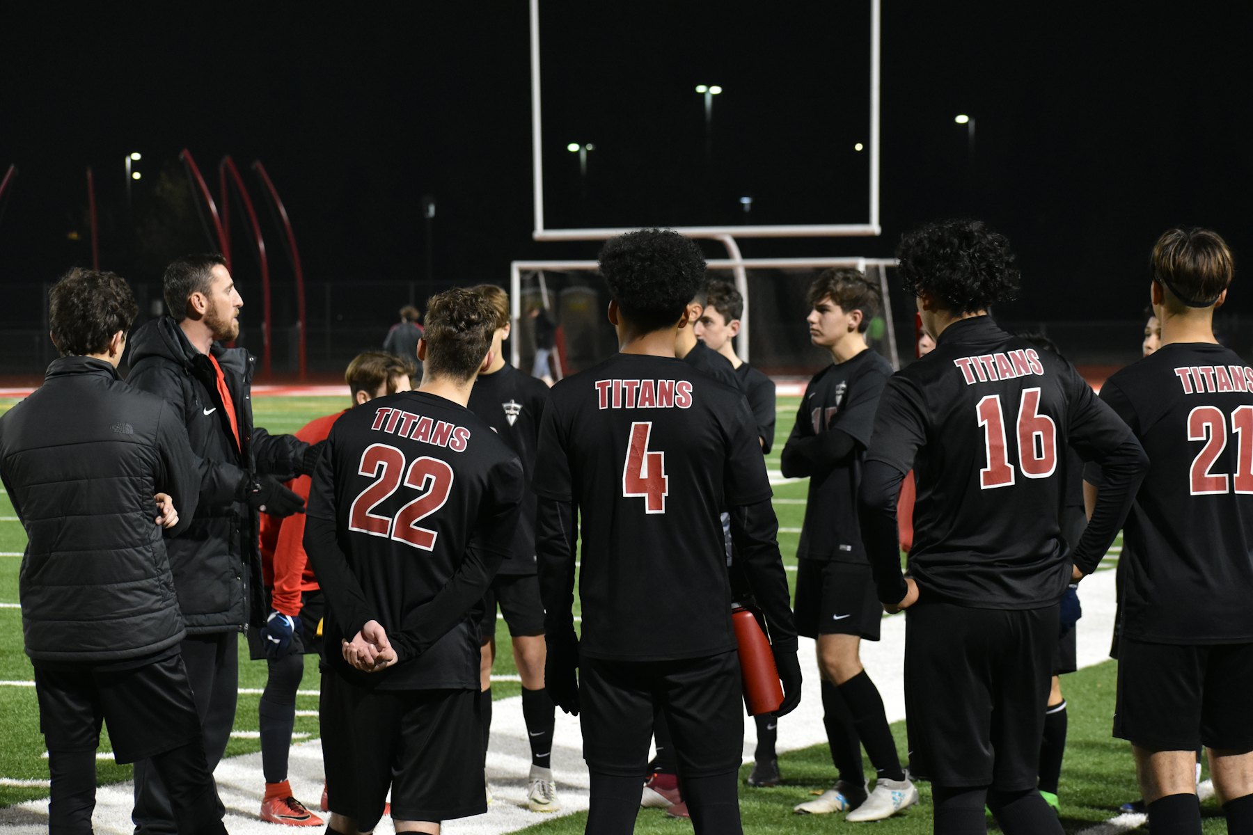 Team huddle before a match